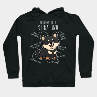 Black and Tan Shiba Inu Dog Anatomy Hoodie